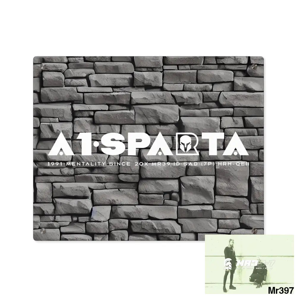 A1-Sparta 3D Dark Black Brick Wall 32k Ultrarealistic High quality Acrylic Wall Art Panels 20″ x 16″ (Horizontal)