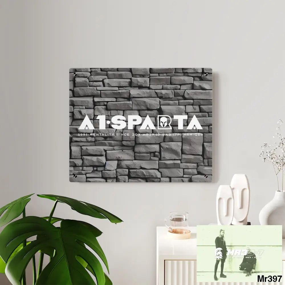 A1-Sparta 3D Dark Black Brick Wall 32k Ultrarealistic High quality Acrylic Wall Art Panels Home Decor