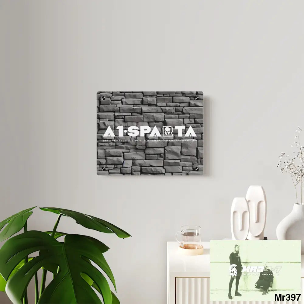 A1-Sparta 3D Dark Black Brick Wall 32k Ultrarealistic High quality Acrylic Wall Art Panels Home Decor