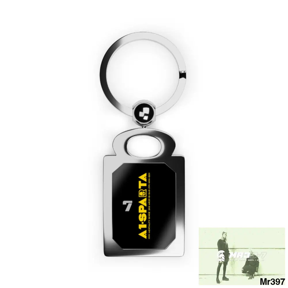 A1.Sparta- 7 Rectangle Photo Keyring One size / Glossy / Silver Accessories