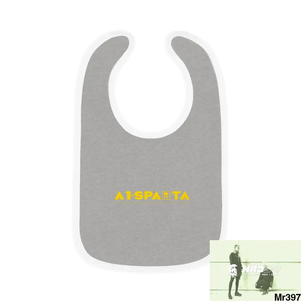 A1-Sparta Baby Contrast Trim Jersey Bib Heather/White / One size Kids clothes
