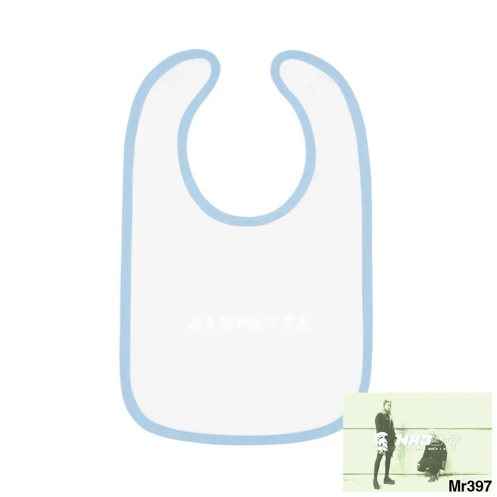 A1-Sparta Baby Contrast Trim Jersey Bib White/Light Blue / One size Kids clothes