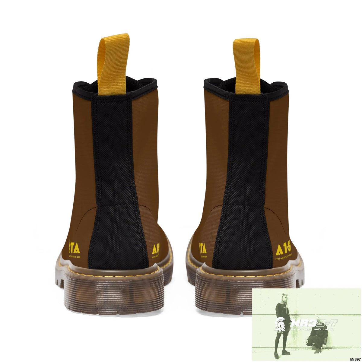 A1-Sparta Black Canvas Boots AOP Shoes