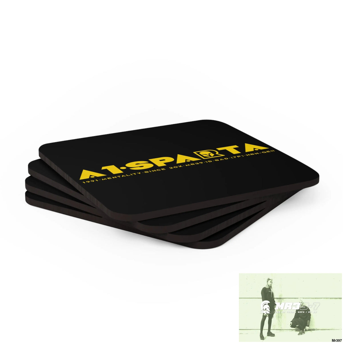A1-Sparta Corkwood Coaster Set Cork / 3.75’’ × 3.75’’ / Square Home Decor