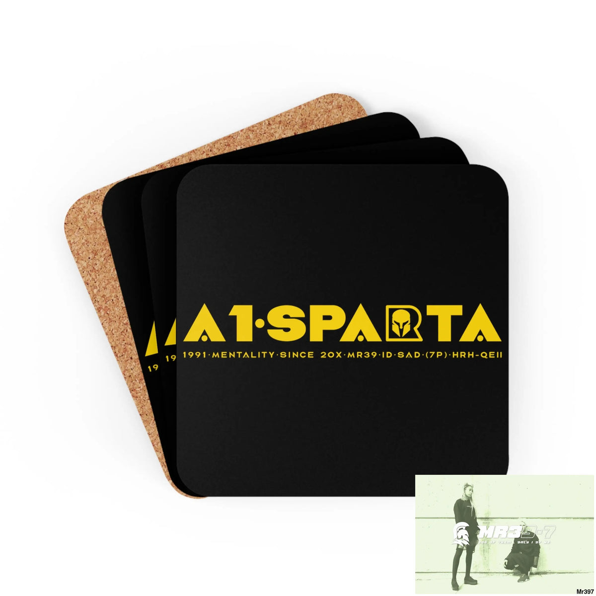 A1-Sparta Corkwood Coaster Set Cork / 3.75’’ × 3.75’’ / Square Home Decor