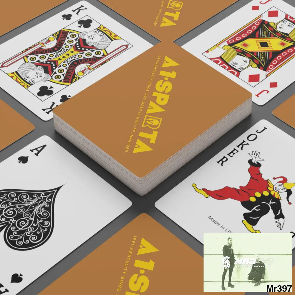 A1-Sparta Custom Poker Cards 2.47’’ x 3.47’’ / White / Semi Glossy Paper products