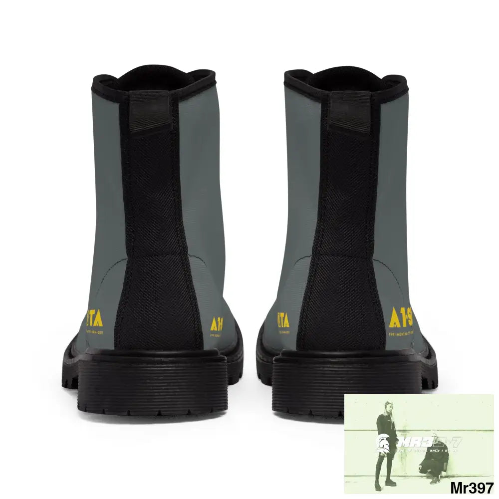 A1-Sparta Dark Grey Canvas Boots AOP Shoes
