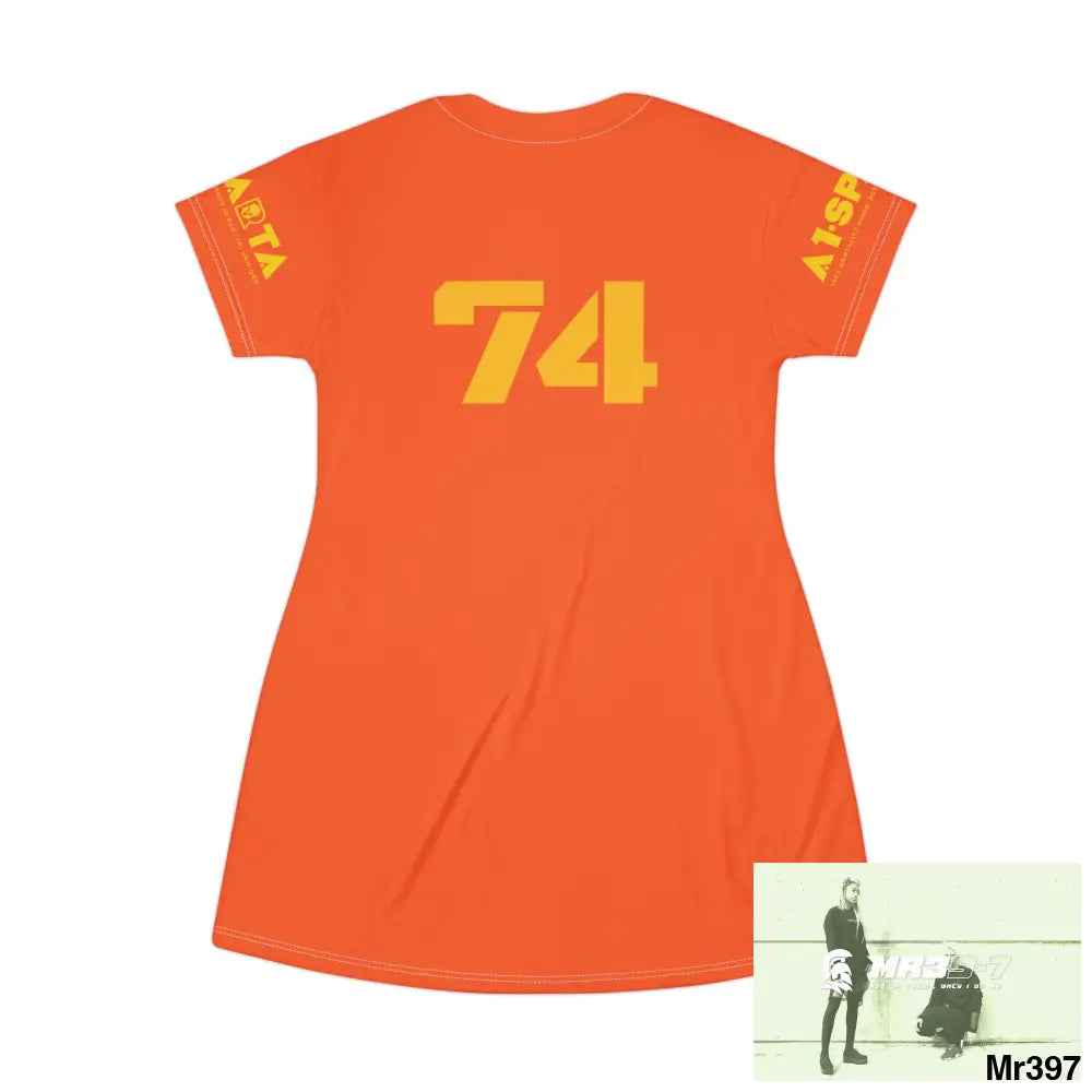 A1-Sparta Dark Grey T-Shirt Dress (AOP) All Over Prints