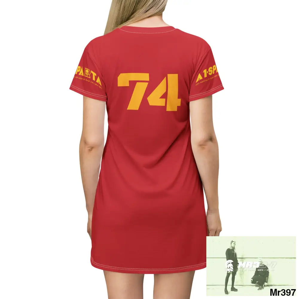 A1-Sparta Dark Grey T-Shirt Dress (AOP) All Over Prints