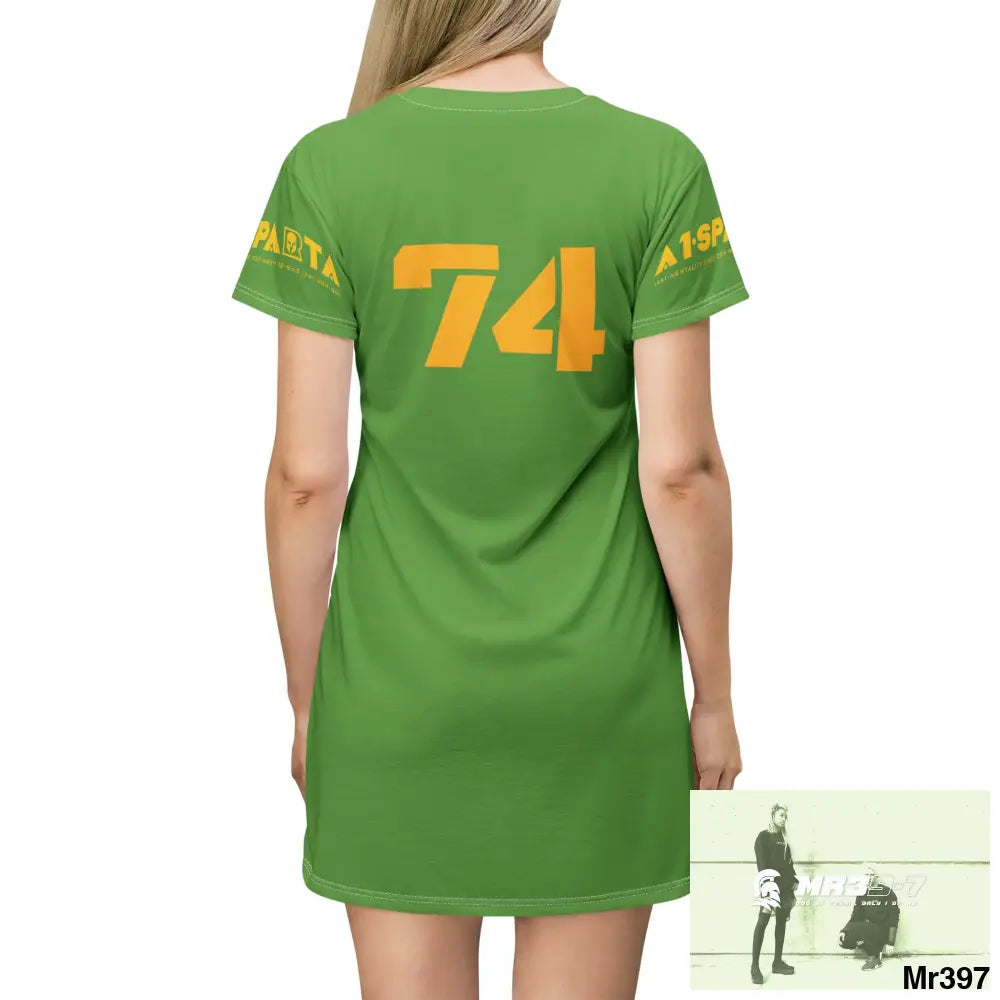 A1-Sparta Dark Grey T-Shirt Dress (AOP) All Over Prints