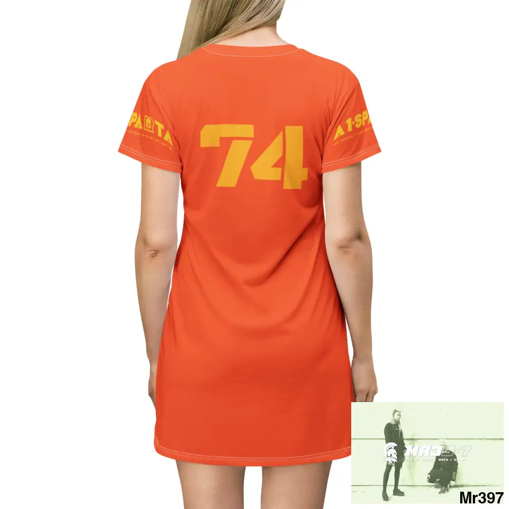 A1-Sparta Dark Grey T-Shirt Dress (AOP) All Over Prints