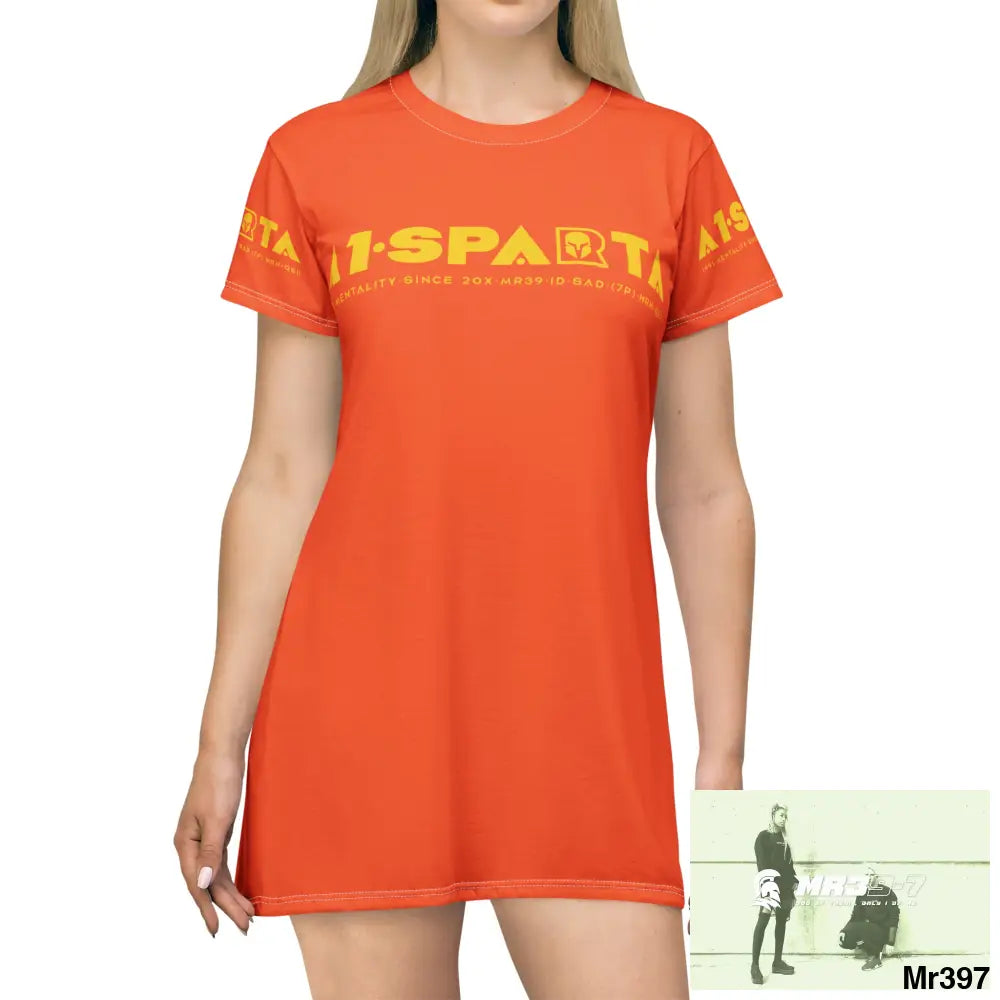 A1-Sparta Dark Grey T-Shirt Dress (AOP) All Over Prints