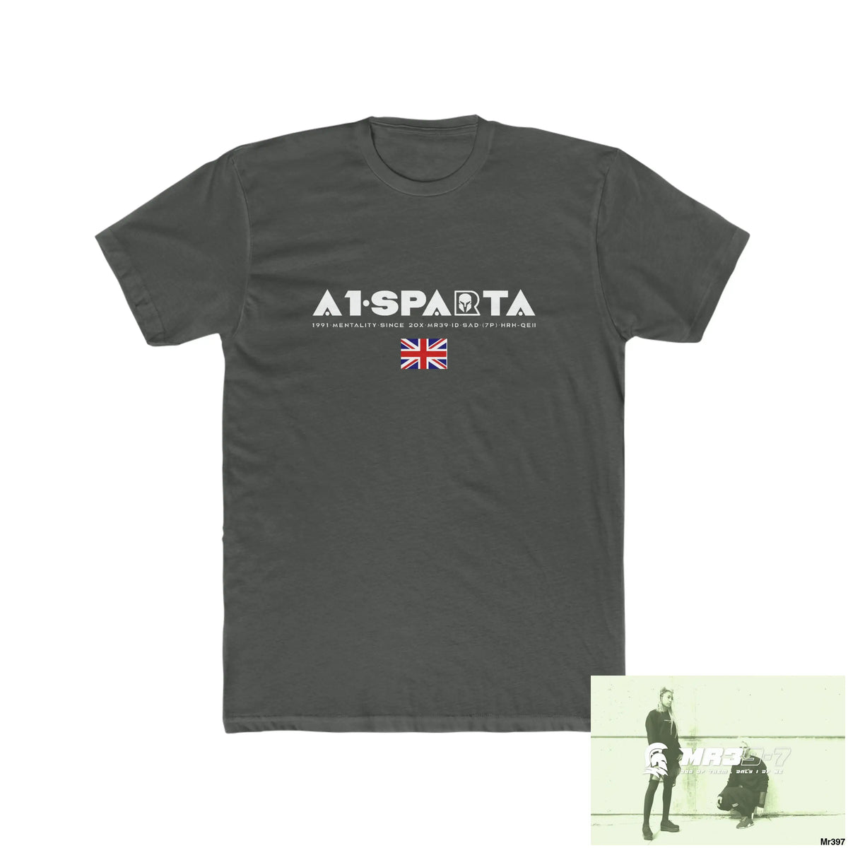 A1-Sparta Drugs back please ? Men’s Cotton Crew Tee Solid Heavy Metal / XS T-Shirt