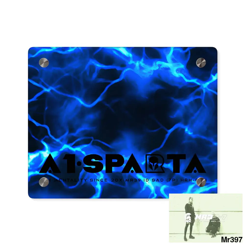 A1-Sparta Electric Blue Acrylic Wall Art Panels 10″ x 8″ (Horizontal) / 0.25’’ Home Decor