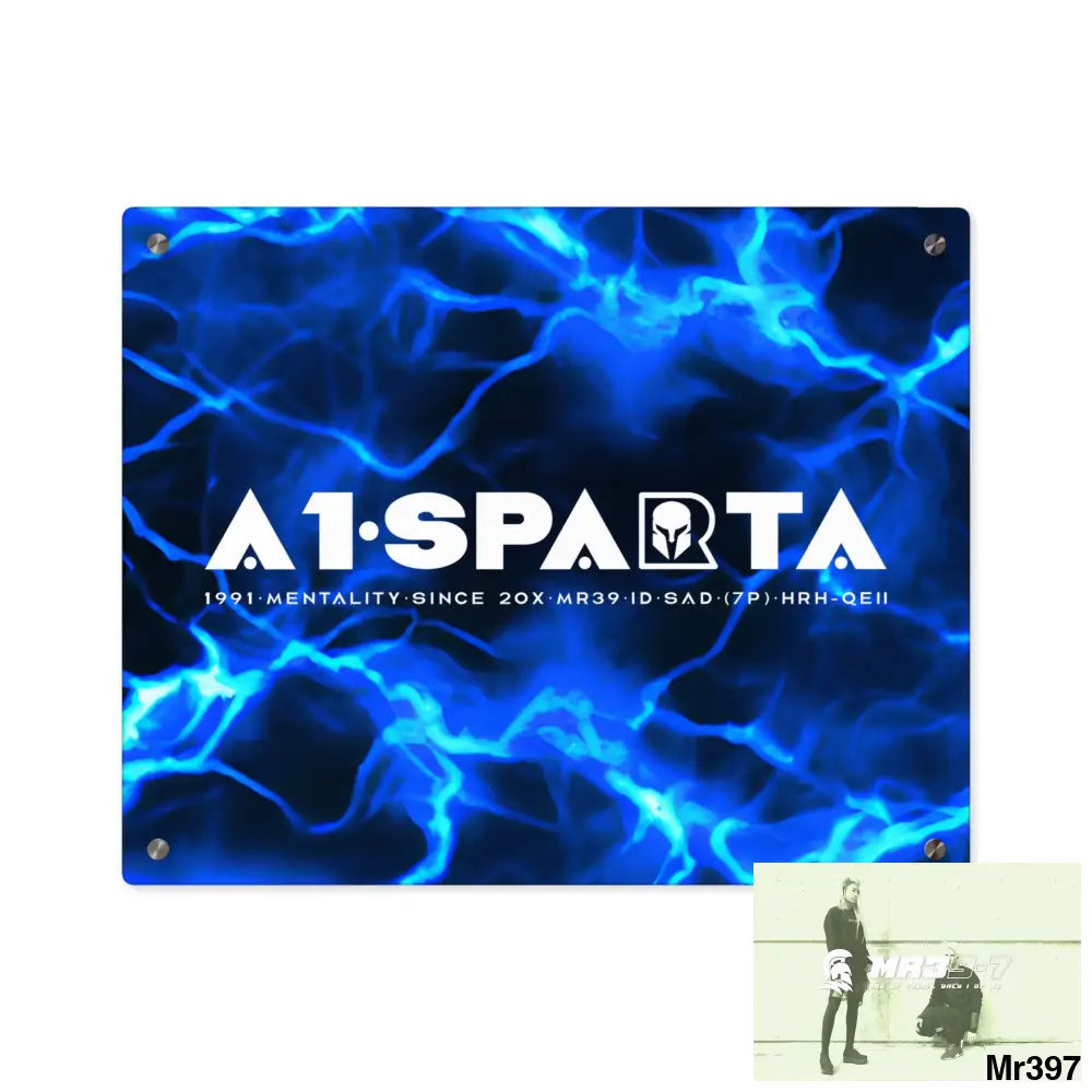 A1-Sparta Electric Blue Acrylic Wall Art Panels 20″ x 16″ (Horizontal) / 0.25’’ Home Decor