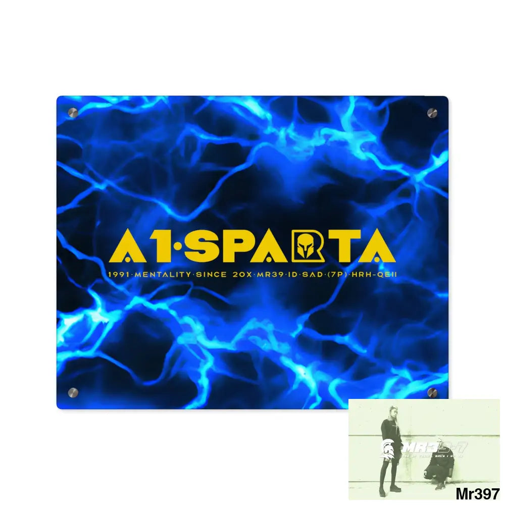 A1-Sparta Electric Blue Acrylic Wall Art Panels 20″ x 16″ (Horizontal) / 0.25’’ Home Decor