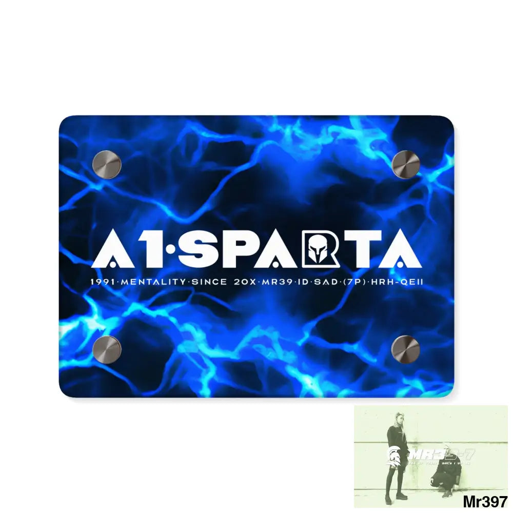 A1-Sparta Electric Blue Acrylic Wall Art Panels 7’’ x 5’’ (Horizontal) / 0.25’’ Home Decor