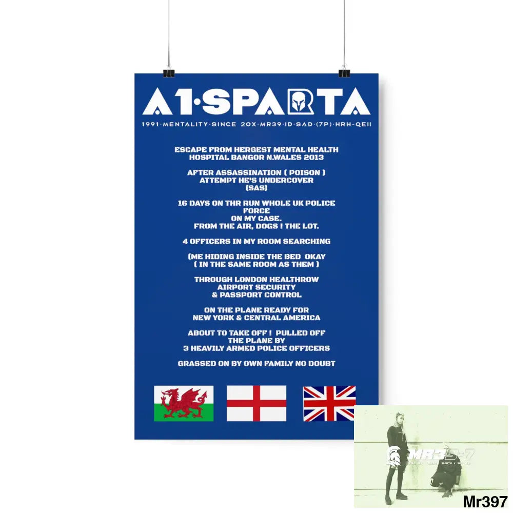 A1-Sparta Escape from Hergest MH Hospital 2013 Matte Vertical Posters 12″ x 18″ / Matte Poster