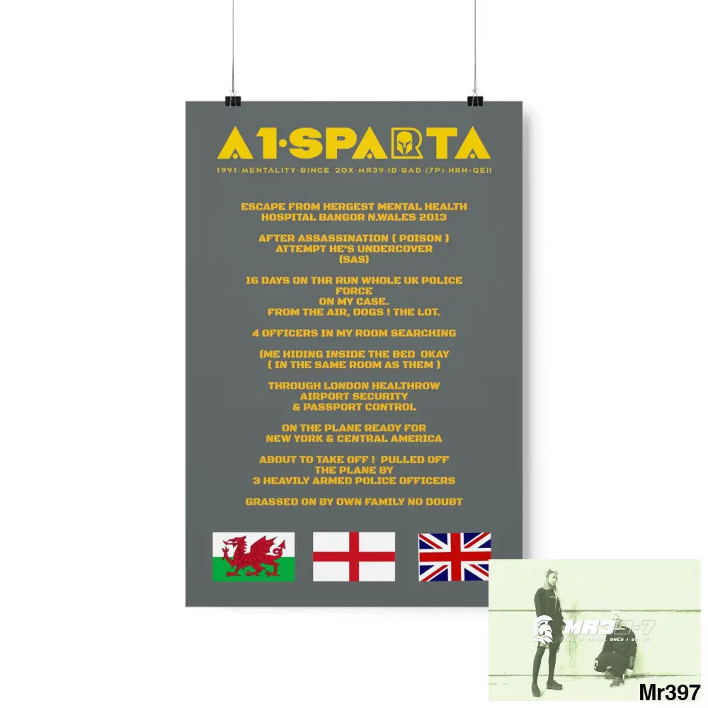 A1-Sparta Escape from Hergest MH Hospital 2013 Matte Vertical Posters 12″ x 18″ / Matte Poster