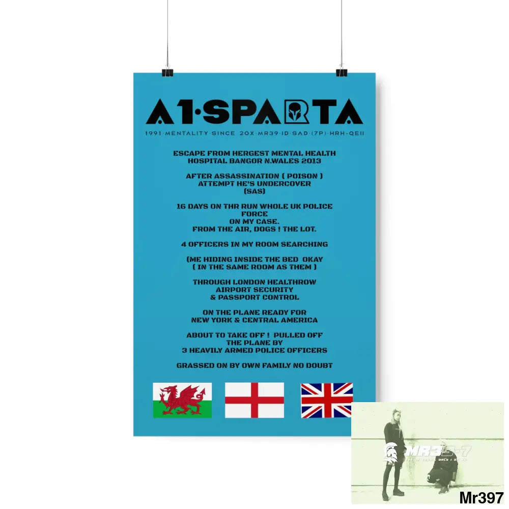 A1-Sparta Escape from Hergest MH Hospital 2013 Matte Vertical Posters 12″ x 18″ / Matte Poster