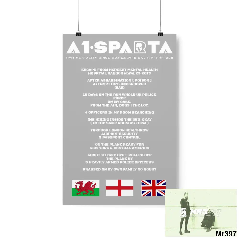 A1-Sparta Escape from Hergest MH Hospital 2013 Matte Vertical Posters 12″ x 18″ / Matte Poster