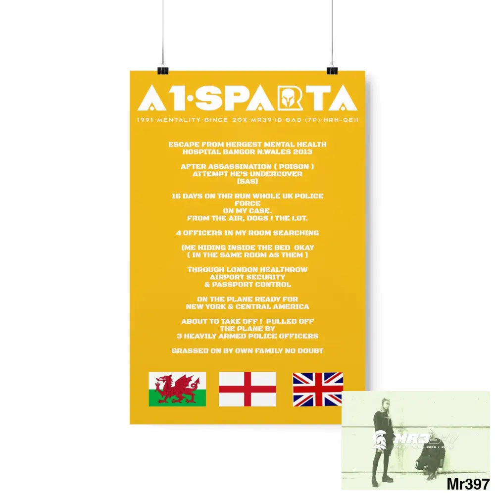 A1-Sparta Escape from Hergest MH Hospital 2013 Matte Vertical Posters 12″ x 18″ / Matte Poster