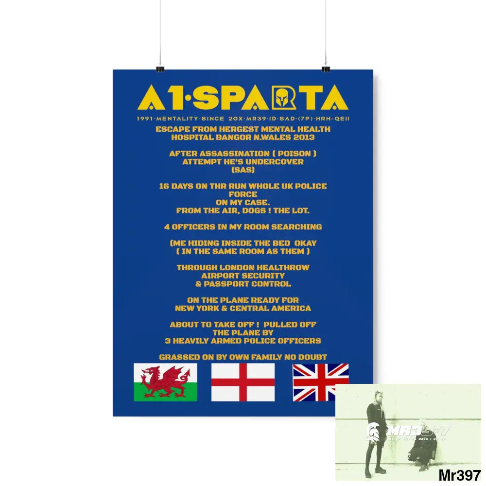 A1-Sparta Escape from Hergest MH Hospital 2013 Matte Vertical Posters 18″ x 24″ / Matte Poster