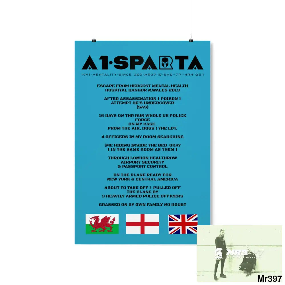 A1-Sparta Escape from Hergest MH Hospital 2013 Matte Vertical Posters 20″ x 30″ / Matte Poster