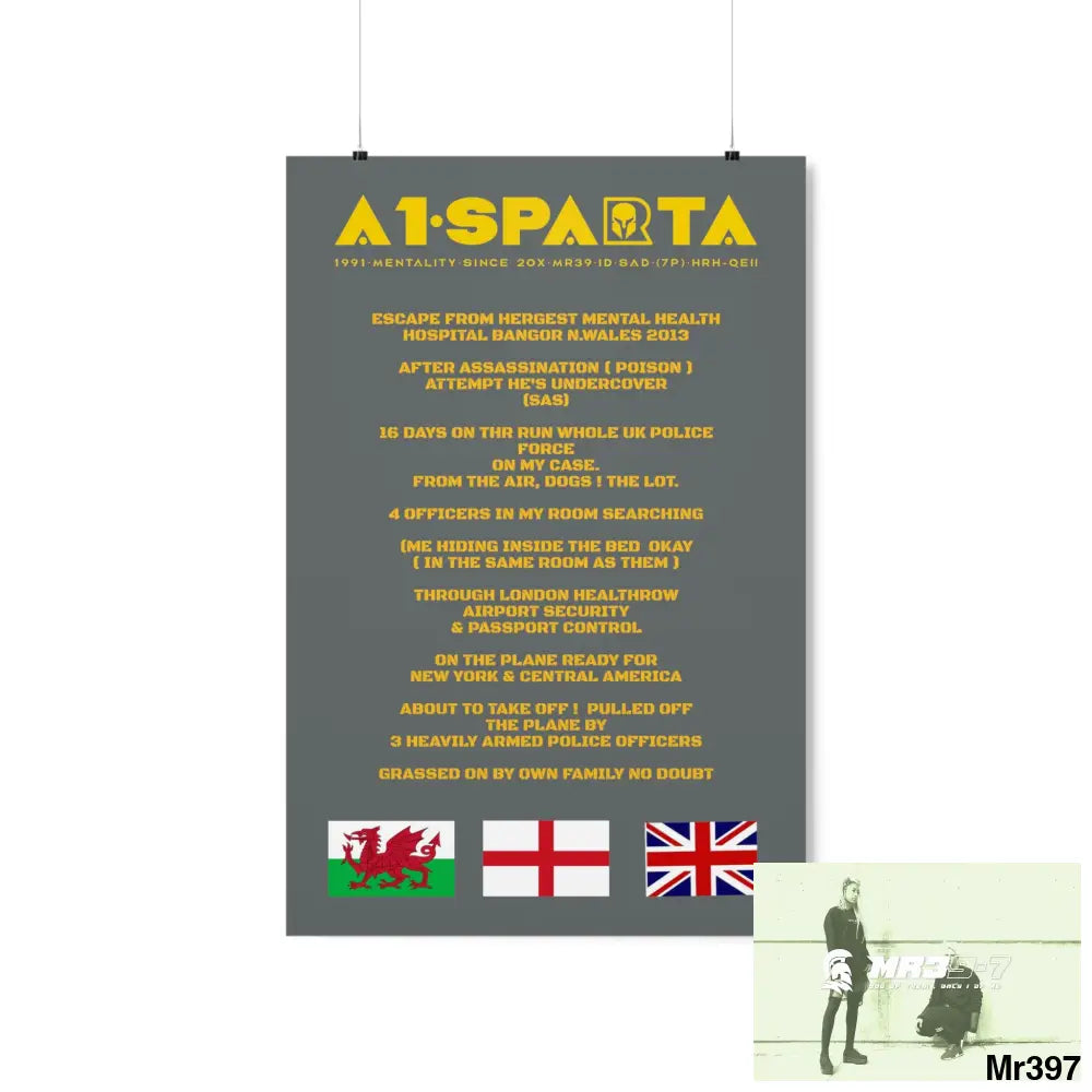 A1-Sparta Escape from Hergest MH Hospital 2013 Matte Vertical Posters 20″ x 30″ / Matte Poster