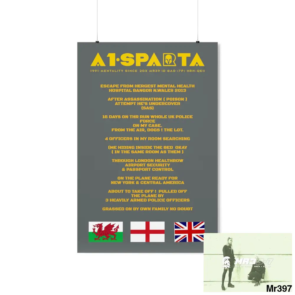 A1-Sparta Escape from Hergest MH Hospital 2013 Matte Vertical Posters 24″ x 36″ / Matte Poster