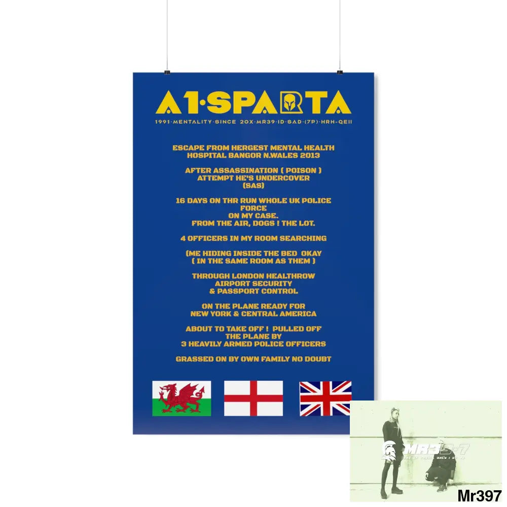 A1-Sparta Escape from Hergest MH Hospital 2013 Matte Vertical Posters 24″ x 36″ / Matte Poster