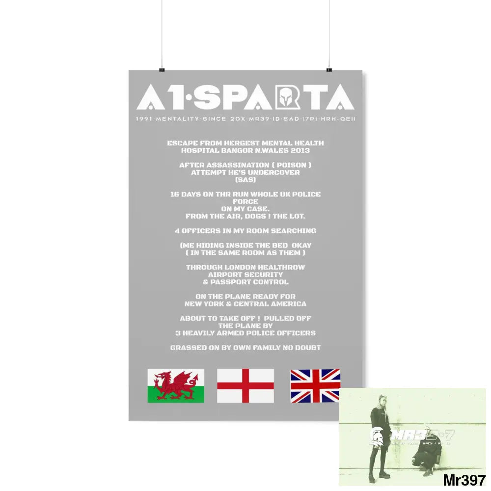 A1-Sparta Escape from Hergest MH Hospital 2013 Matte Vertical Posters 24″ x 36″ / Matte Poster