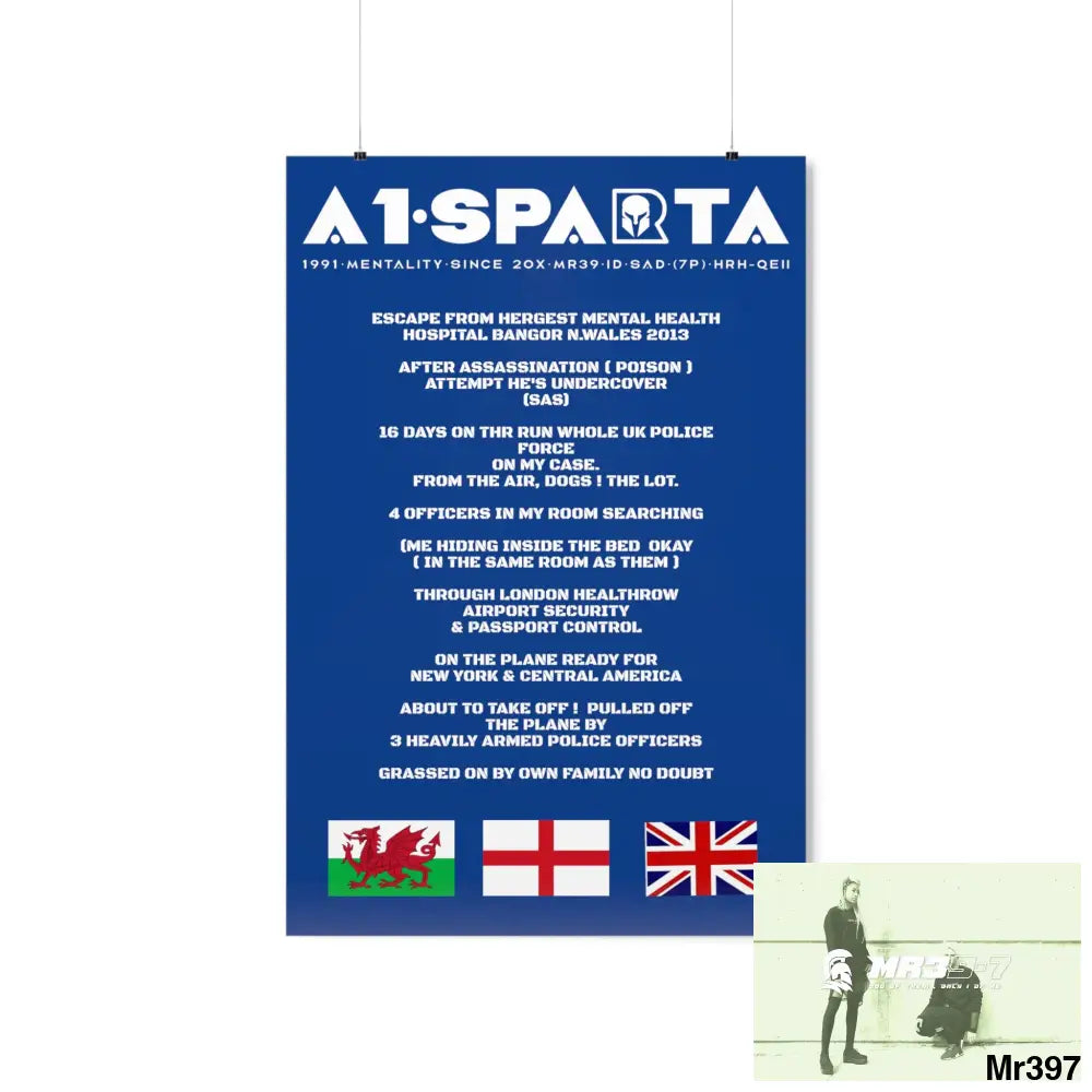 A1-Sparta Escape from Hergest MH Hospital 2013 Matte Vertical Posters 24″ x 36″ / Matte Poster