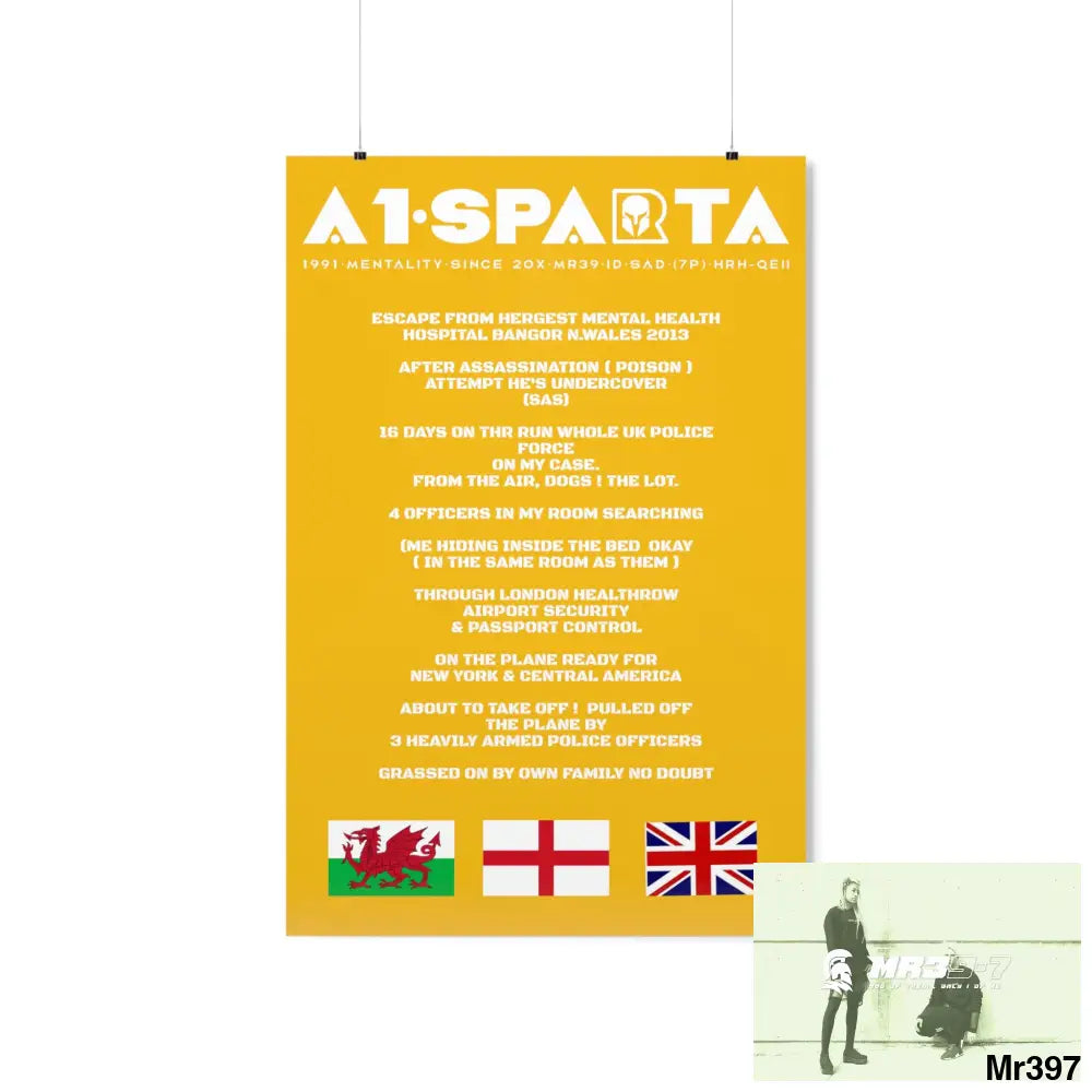 A1-Sparta Escape from Hergest MH Hospital 2013 Matte Vertical Posters 24″ x 36″ / Matte Poster