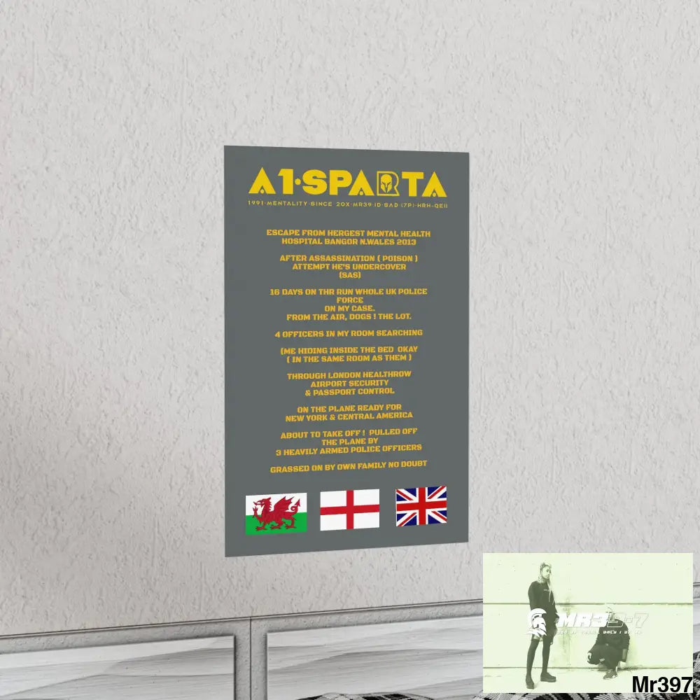 A1-Sparta Escape from Hergest MH Hospital 2013 Matte Vertical Posters Poster