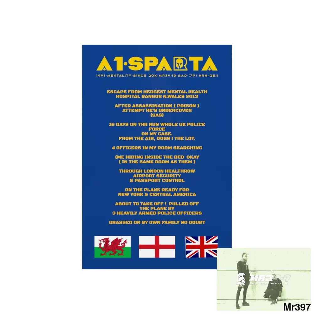 A1-Sparta Escape from Hergest MH Hospital 2013 Matte Vertical Posters Poster