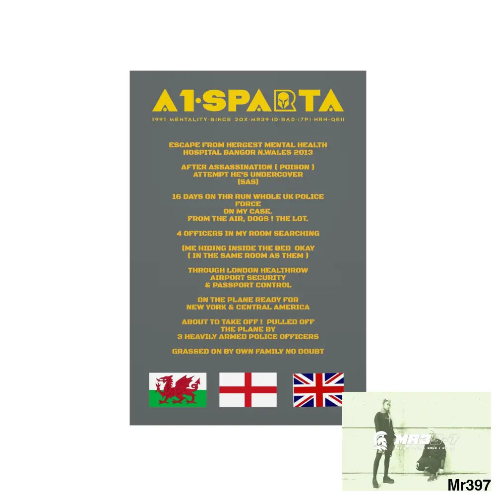 A1-Sparta Escape from Hergest MH Hospital 2013 Matte Vertical Posters Poster