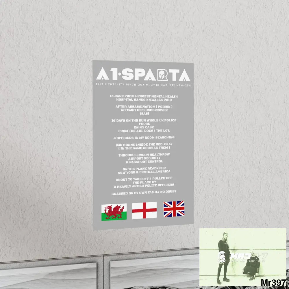 A1-Sparta Escape from Hergest MH Hospital 2013 Matte Vertical Posters Poster