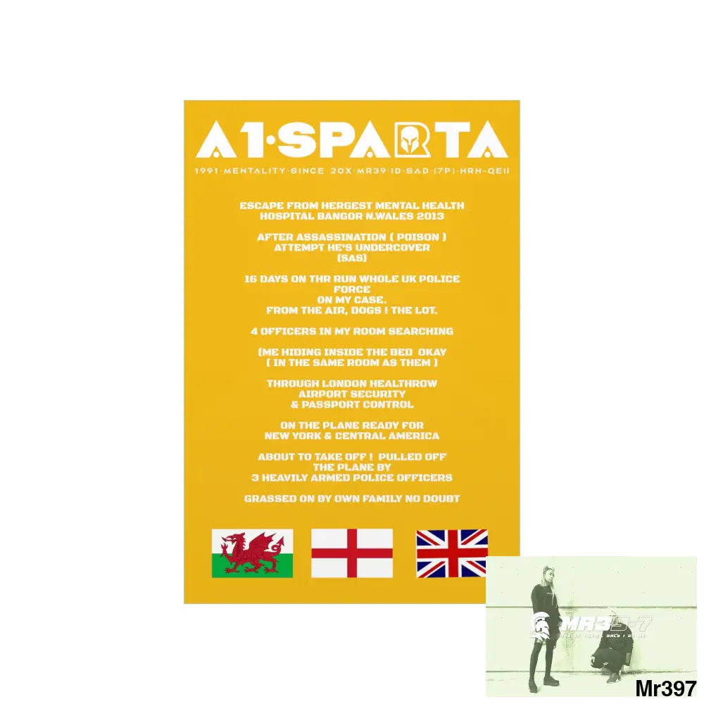 A1-Sparta Escape from Hergest MH Hospital 2013 Matte Vertical Posters Poster