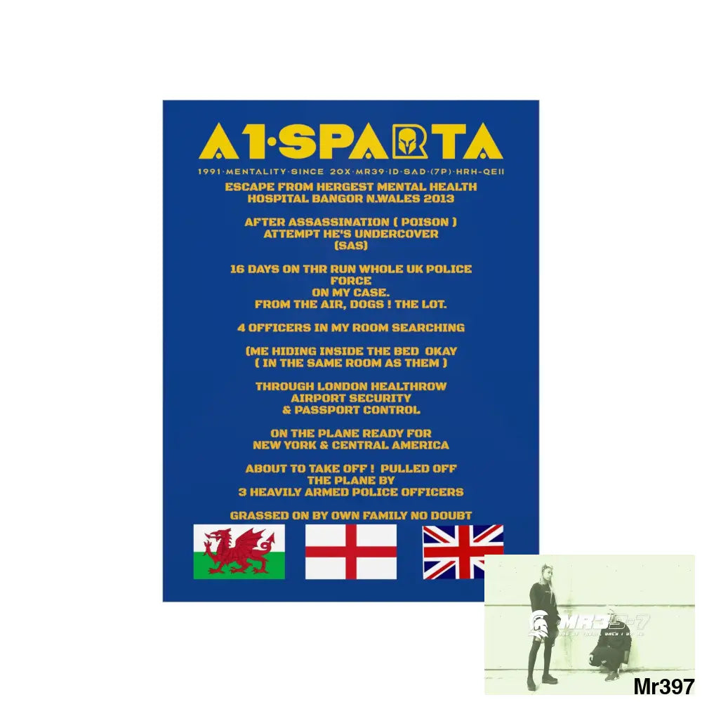 A1-Sparta Escape from Hergest MH Hospital 2013 Matte Vertical Posters Poster