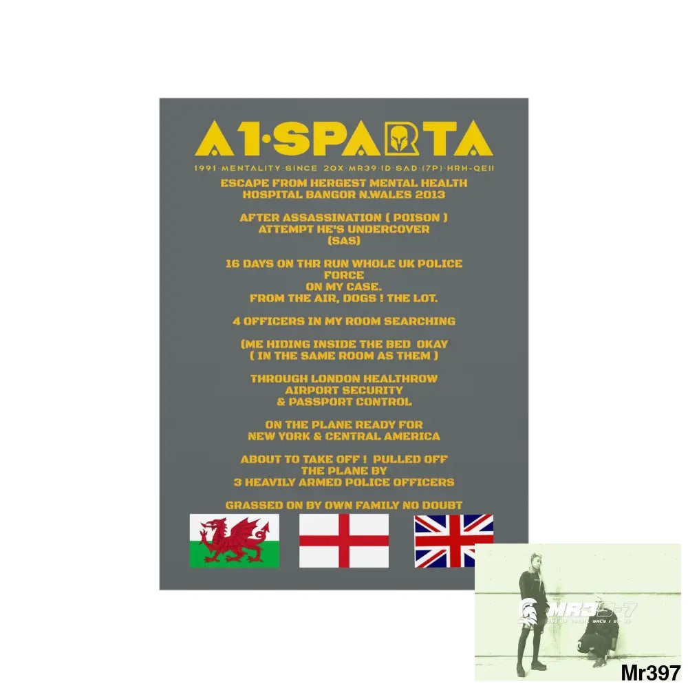 A1-Sparta Escape from Hergest MH Hospital 2013 Matte Vertical Posters Poster