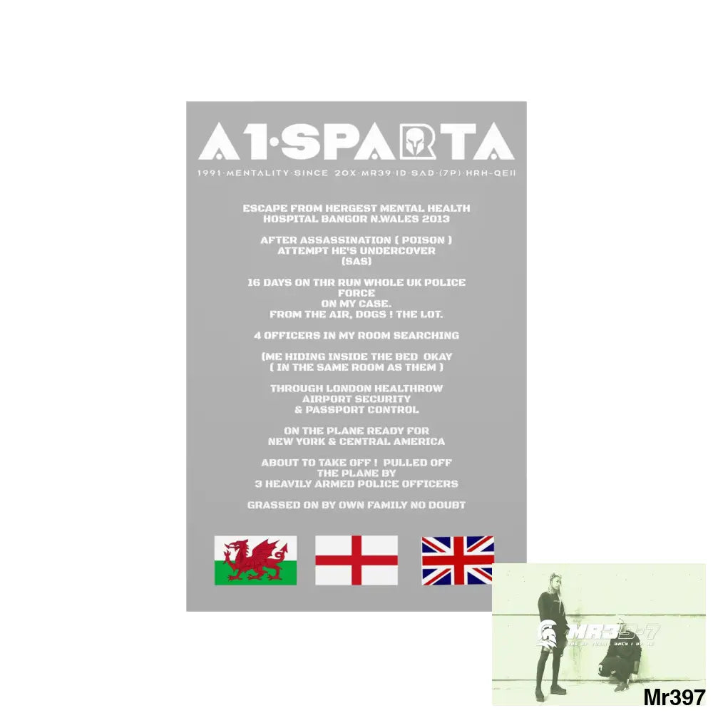 A1-Sparta Escape from Hergest MH Hospital 2013 Matte Vertical Posters Poster