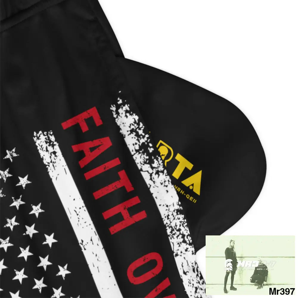 A1.Sparta Faith over Fear Basketball Rib Shorts (AOP) L / Black drawstring and rib All Over Prints