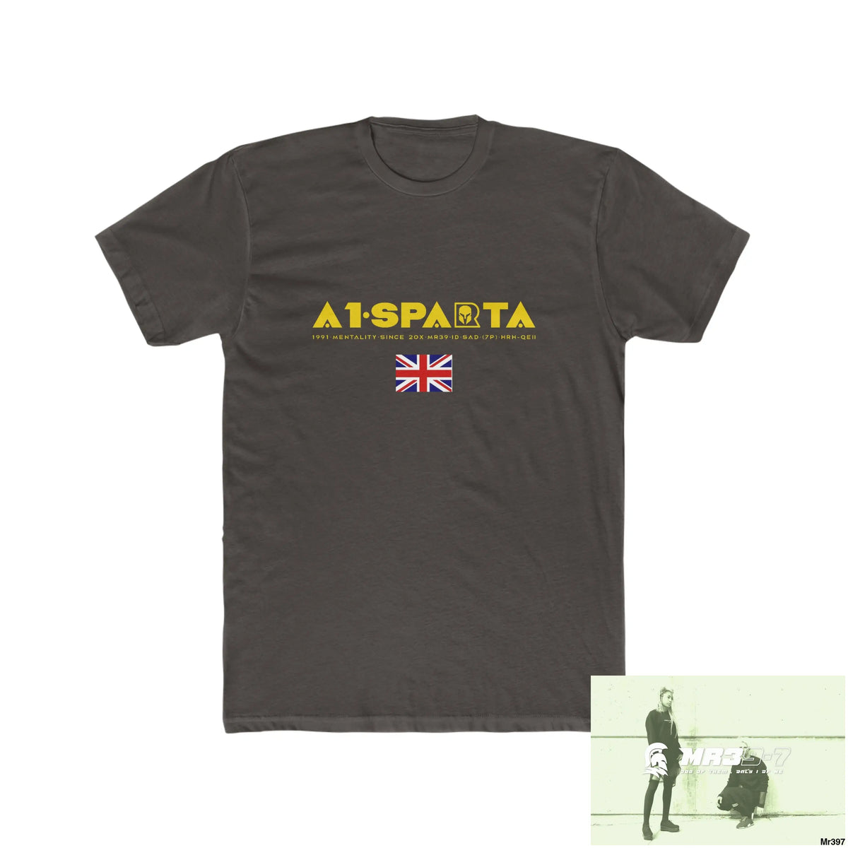 A1-Sparta FUCK COUNTY LINES Men’s Cotton Crew Tee Solid Dark Chocolate / S T-Shirt
