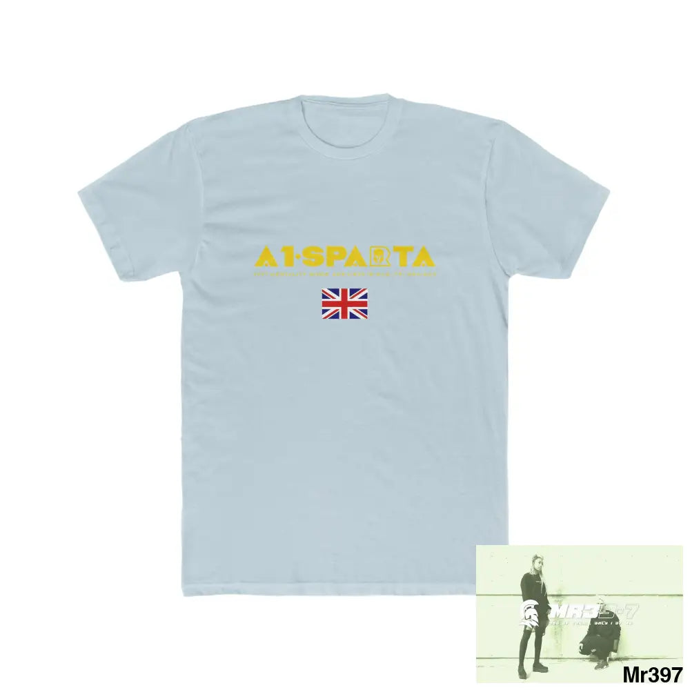A1-Sparta FUCK COUNTY LINES Men’s Cotton Crew Tee Solid Light Blue / S T-Shirt