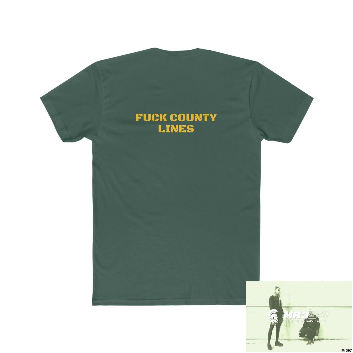 A1-Sparta FUCK COUNTY LINES Men’s Cotton Crew Tee T-Shirt