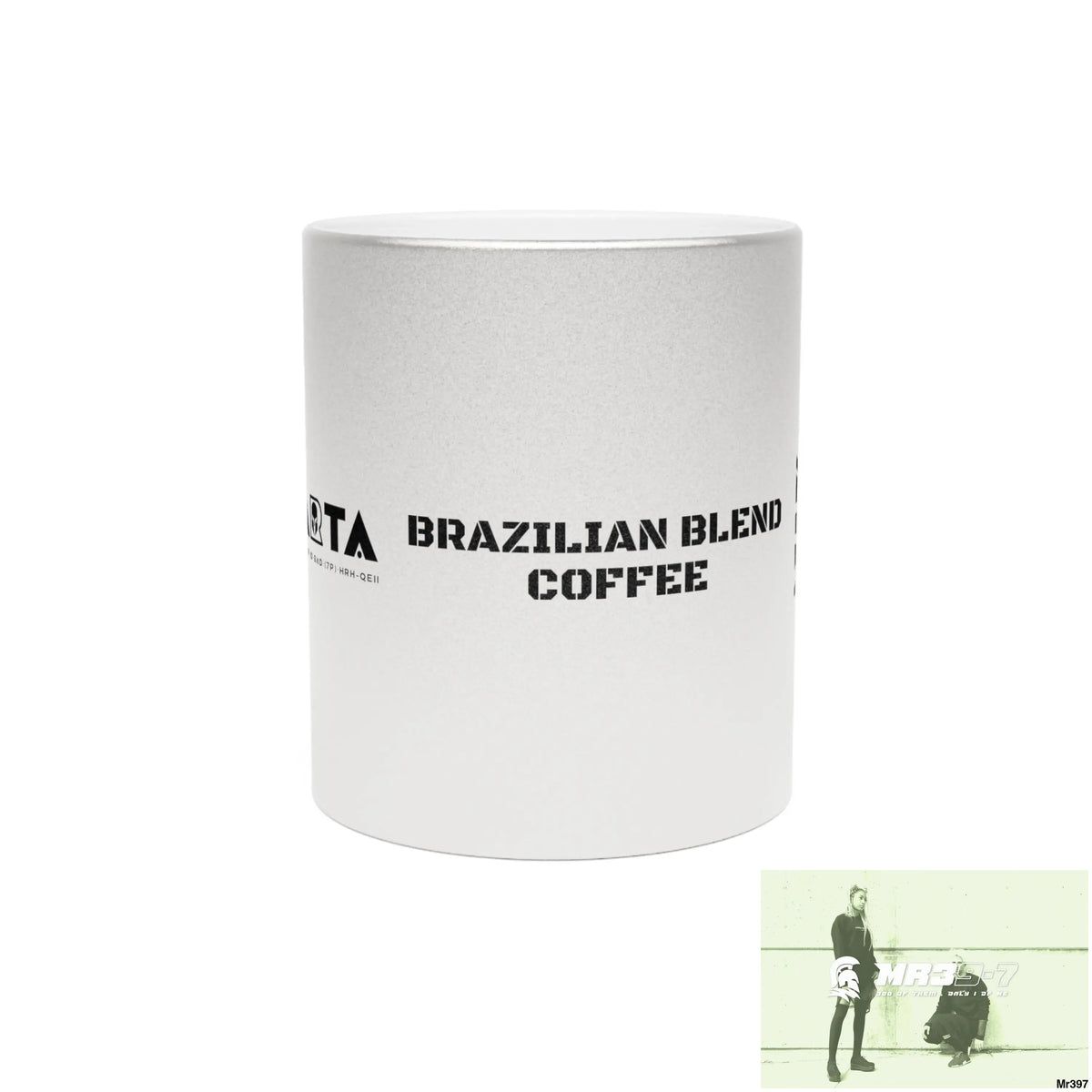 A1•Sparta GBR Brazilian Coffee blend Metallic Mug (Silver\Gold) 11oz / Silver Mug