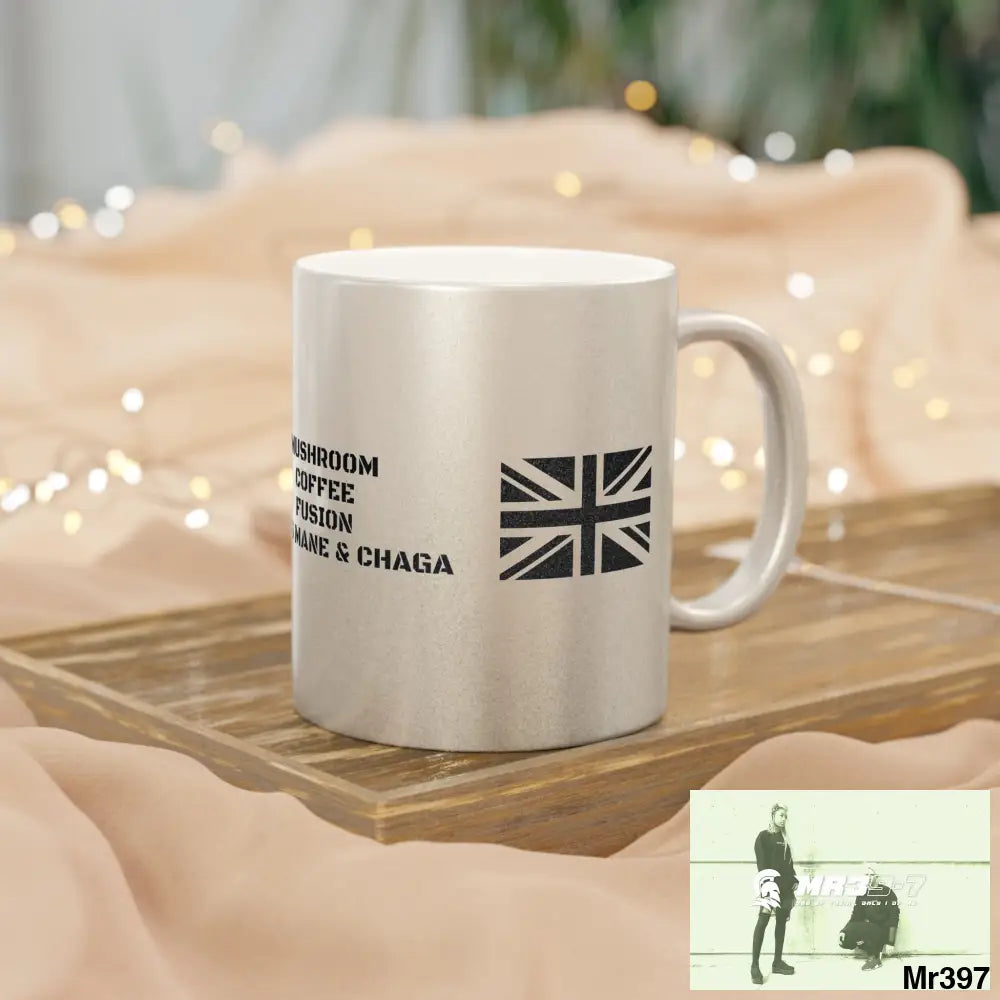 A1•Sparta GBR Mushroom Coffee Fusion Lions Mane & Chaga Metallic Mug (Silver\Gold) Mug