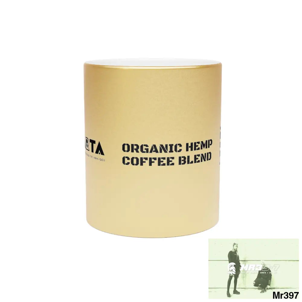 A1•Sparta GBR Organic Hemp Coffee blend Metallic Mug (Silver\Gold) 11oz / Gold Mug