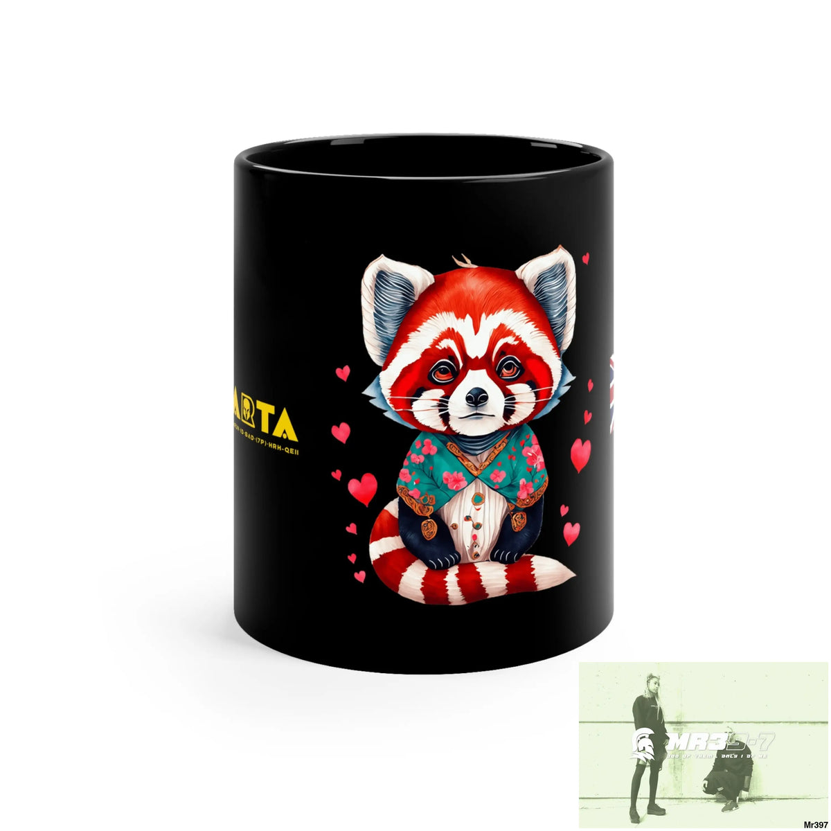A1•Sparta GBR Valentine’s Day Cute Red Panda 11oz Black Mug 11oz Mug